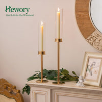 1 x RAW Customer Returns Hewory candle holder gold candle holder stick candle set of 6 tall stick candle holders golden with glass cylinder without base for tapered candles, metal candlestick for table decoration living room wedding dining - RRP €66.54