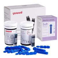 1 x RAW Customer Returns yuwell blood glucose test strips for model 582 710, 50 pieces including strips and lancets  - RRP €19.86