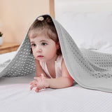 1 x Brand New FUNUPUP Blanket Cotton Baby, Knitted Baby Blanket Soft Breathable Cotton Grey 100 x 75 cm  - RRP €20.4