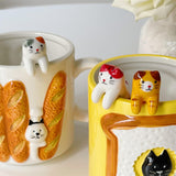 23 x Brand New Cat Mug Cute Ceramic Coffee Mug Novelty Cat Mug with Cute Cat Spoon Morning Cup Tea Milk Mug for Women Friends Kids 350ML Baguette  - RRP €469.2