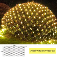 1 x RAW Customer Returns Outdoor light net, 3x2m 200 LED outdoor light chain, light net light curtain with plug warm white, IP44 waterproof, remote control timer 8 modes, for bushes garden Christmas tree room balcony - RRP €25.56