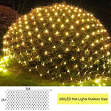 1 x RAW Customer Returns Outdoor light net, 3x2m 200 LED fairy lights outside, light net light curtain with plug warm white, IP44 waterproof, remote control timer 8 modes, for bushes garden Christmas tree room balcony - RRP €25.2