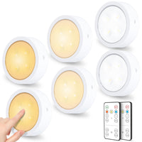 1 x RAW Customer Returns SOAIY set of 6 LED spots dimmable under-cabinet light kitchen cabinet light battery-operated showcase lighting wireless 4 timer memory function remote control touch lamp warm white cold white neutral white - RRP €25.16