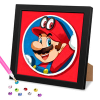 2 x Brand New MOGTAA 5D DIY Diamond Painting with Wooden Frame Mario, Diamond Painting Pictures Set, Full Drill Diamond Painting for Children Girls Boys, Arts Craft for Home Wall Decor 18 x 18 cm - RRP €40.8