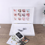 1 x RAW Customer Returns LEcylankEr Baby Handprint and Footprint Photo Album Baby Picture Frame First Year Anniversary Growth Record Baby Gifts,Foldable Dual-Use Photo Frame with Refillable Ink Pad White  - RRP €18.14