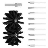 1 x RAW Customer Returns Chimney Cleaning Brush, 150mm Diameter Chimney Brushes, Chimney Cleaning Brush with 9 410mm Nylon Rods and 2 150mm Diameter Heads for Chimney Cleaning - RRP €31.78