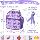 1 x RAW Customer Returns RAVUO Lunch Bag Kids, Cute Insulated Lunch Box Girls Lunch Bag Mini Cooler Bag Outdoor Bag with Handle and Pocket for School Picnic Butterfly - RRP €21.99