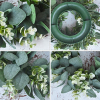 1 x RAW Customer Returns Wreath Artificial Eucalyptus, Wreath Green Door Wreath, Door Wreath All Year Round, Artificial Door Wreath Decoration, Green Door Wreath Decoration Wall Wreath, For Wedding Door Party Window Garden Wall Fireplace  - RRP €20.99