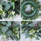 1 x RAW Customer Returns Wreath Artificial Eucalyptus, Wreath Green Door Wreath, Door Wreath All Year Round, Artificial Door Wreath Decoration, Green Door Wreath Decoration Wall Wreath, For Wedding Door Party Window Garden Wall Fireplace  - RRP €20.99