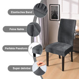 1 x RAW Customer Returns Alishomtll Stretch Velvet Chair Covers Set of 4 6 Velvet Velour Chair Cover Swing Chair Elastic Covers Washable Chair Protector for Kitchen Restaurant Hotel Banquet Wedding Dark Grey, Pack of 6  - RRP €44.99