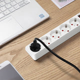 1 x RAW Customer Returns Aigostar 5-way power strip with switch, table socket, child safety lock, 5m cable, white - RRP €18.0