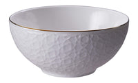 1 x RAW Customer Returns TOKYO design studio Nippon White set of 4 white bowls with gold rim, 15 cm, 7 cm high, approx. 600 ml, Asian porcelain, Japanese design, including gift packaging - RRP €46.54