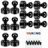 1 x RAW Customer Returns Wukong 12 16mm neodymium magnets extra strong, 12 pieces black magnets cone magnets strong, pinboard magnets for magnetic boards, refrigerators and whiteboards. - RRP €9.22