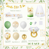 13 x Brand New Sumtoco Balloons Bachelorette Party Decoration, Bride to Be Balloons Accessories Green Gold Hen with Wedding Sash Bridal Veil Weddings for Bachelorette Party Hen Night Party - RRP €265.2