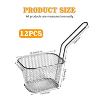 1 x RAW Customer Returns Sporgo 12 pieces French fries basket small stainless steel frying basket, silver French fries basket, basket for fried food, basket with handle, fryer basket for French fries, onion rings, chicken nuggets 1  - RRP €24.86