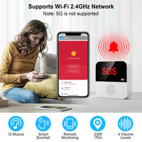 1 x RAW Customer Returns Chatthen emergency call button for seniors, Tuya WiFi alarm system home, senior emergency call receiver 1 call button 1 emergency bracelet 1, compatible with Tuya Smart Smart Life Alexa supports Wi-Fi 2.4GHz  - RRP €49.16