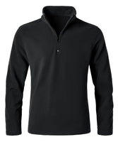 1 x Brand New Oralidera men s fleece sweatshirt, long-sleeved fleece pullover, troyer with quarter zip, winter pullover, fleece jackets, jumper with stand-up collar, black, XXL - RRP €27.6