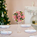 1 x Brand New BLOSMON Fake Flowers Wedding Centerpiece Decorations 6 Pieces Dusty Pink Roses Artificial Flower Balls for Home Decorations Fake Flowers for Modern Table Center Decorations for Living Room - RRP €53.98