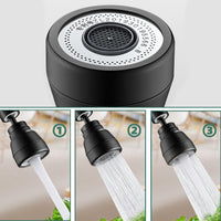 1 x RAW Customer Returns 3 Modes Faucet Attachment Swivel, 360 Rotatable Multifunctional Faucet Aerator, Faucet Extension Black Matt, Water Saver for Faucet Shower Kitchen Bathroom Black 1  - RRP €16.99