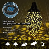 1 x RAW Customer Returns 2 Pieces Solar Lamp Outdoor Garden, Outdoor Hanging Lanterns, Solar Hanging Metal Lanterns, Lantern for Garden Decorations, for Pathways, Decorating Gardens, Patios, Terraces, Weddings - RRP €20.99