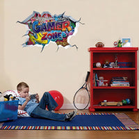 1 x Brand New SRIZIAN 3D Gamer Wall Stickers, 3D Wall Stickers, 3D Gamer and Bedroom Accessories, Game Wallpaper for Boys, Bedroom, Living Room, Wall Decor 90 x 57 - RRP €22.8