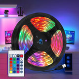 1 x RAW Customer Returns Gaoxun LED Strip 3m USB, RGB LED Strip, 16 Color Changing LED Fairy Lights with Remote Control, Dimmable, 4 Modes, Self-Adhesive Lighting LEDs for Party Home TV Mirror Cabinet Desk Bar - RRP €11.08