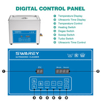 1 x RAW Customer Returns SWAREY 15L Digital Ultrasonic Cleaner 360W Professional Ultrasonic Cleaning Machine with Heater and Timer Ultrasonic Cleaning Machine for Jewelry Watches Dentures Ultrasonic Device for Glasses - RRP €299.99