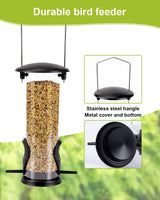 3 x RAW Customer Returns Feeding column, ALaPon bird feeder with 2 feeding stands. Year-round use. Bird feeder with 21.5 cm solid transparent tube. Hanging feeder bird feeder column for birds. Garden - RRP €30.21