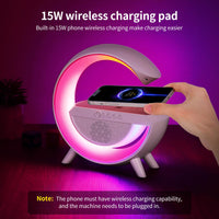 1 x RAW Customer Returns DEECOZY LED Bedside Lamp with Charging Function, 3-in-1 15W Wireless Charging Table Lamp Bluetooth Speaker with Music Synchronization Dimmable Night Light for Bedroom Wireless Charger - RRP €36.29