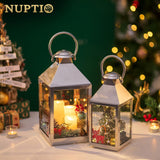 1 x RAW Customer Returns NUPTIO Lanterns for Candles Grave Lantern Outdoor 35cm Metal Cemetery Candle Lantern Lantern Silver Urn Grave Weatherproof Lantern Outdoor Large Garden Indoor Garden Lantern Grave Hanging Gift - RRP €40.32