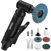 1 x RAW Customer Returns EYPINS pneumatic grinder set, pneumatic angle grinder, 90 rod grinder, die grinder 6.2 bar with corundum sand disk 2 inch 50 mm, sand disk, air flap as polishing and grinding machine - RRP €40.32