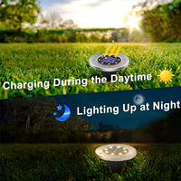 1 x RAW Customer Returns Efilerup Solar Floor Lights Outdoor, Solar Lamps for Outdoor Garden, IP65 Waterproof 8 LEDs Solar Lights Garden, Suitable for Gardens, Courtyards, Lawns, Sidewalks Warm, 12 Pieces  - RRP €21.42