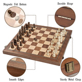 1 x RAW Customer Returns FREYBLI Magnetic Chess Board, Foldable Chess Game, Handmade Chess Pieces Set with Portable Storage Board for Kids and Adults, 15x15 in 2 in 1  - RRP €40.33