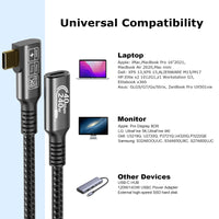 1 x RAW Customer Returns CHENLENIC USB4 extension cable, with Thunderbolt 4 cable, 240W charging cable 40Gbps data cable, 8K 60Hz 4K120Hz HDR, PD3.1, USB C cable, for hub, dock MacBook, SSD, laptops, monitor, 0.5M FeMale 240W  - RRP €18.99