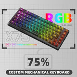 1 x RAW Customer Returns ATTACK SHARK Gasket Hot-swappable wired mechanical keyboard, 82 keys, Outemu switch, RGB chroma lighting, high-transparent PC material keycap, coiled keyboard cable - RRP €80.11