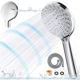 9 x Brand New WELAN shower head with hose, shower head water saving shower head pressure increasing, hand shower shower head rain shower with 6 jet types shower head for bathing cleaning tubs tiles pets 6 functions  - RRP €143.91