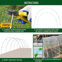 1 x RAW Customer Returns Greenhouse hoops fiberglass, plant tunnel arches, tunnel arches with insect protection net, film tunnel arches, tunnel arches for raised beds, greenhouse hoops, garden tunnel hoops, greenhouse tunnel arches - RRP €20.75