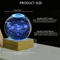 2 x RAW Customer Returns 3D Crystal Ball Night Light, USB 3D Solar System Planets Crystal Ball Night Light Creative Night Scene Astronomy LED Ball Lamp, With Wooden Base, 3D Solar System Crystal Ball, Valentine s Day Gifts - RRP €32.24