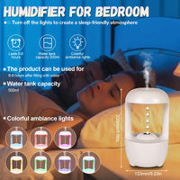 1 x RAW Customer Returns Ultrasonic Humidifier 500ml USB Mini Humidifier with Anti Gravity Water Drop Light Effects, Cool Mist Humidifier with 7 Color Lights, Automatic Shut-Off for Bedroom - RRP €21.8