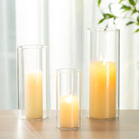 1 x RAW Customer Returns Lantern glass candle holder candle holder glass cylinder Romadedi set of 3 lanterns for candles pillar candles floating candles candle glass glass vase for wedding party dining table table decoration living roo - RRP €23.02