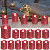 14 x Brand New ICHDICH 12 pieces LED candles, electric tea lights flickering candles lighting with battery for home decoration flameless realistic tea lights for wedding, party decoration red  - RRP €211.68