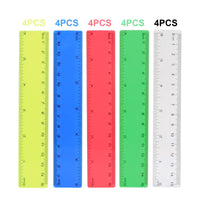 1 x Brand New 20 pieces ruler 15 cm children small colored transparent ruler primary school plastic ruler 6 inch straight ruler plastic ruler with centimeters and inches plastic rulers for students school - RRP €8.4