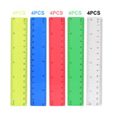 1 x Brand New 20 pieces ruler 15 cm children small colored transparent ruler primary school plastic ruler 6 inch straight ruler plastic ruler with centimeters and inches plastic rulers for students school - RRP €8.4