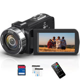 1 x RAW Customer Returns Video Camera 4K 48MP 30FPS Camcorder with IR Night Vision, 18X Digital Zoom Video Camera Recorder, 3.0 Inch LCD Touchscreen Webcam Vlogging Camera for YouTube with Remote Control, 2 Batteries and SD Card - RRP €96.79