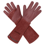 1 x RAW Customer Returns SLARMOR Leather Gardening Gloves for Men and Women - Thorn-proof for Pruning Roses, with Forearm Protection, Long Cowhide Work Gloves for Gardening and Household Tasks - RRP €19.15