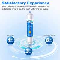 1 x RAW Customer Returns Water filter refrigerator replacement for Samsung DA29-10105J DA29-10105J HAFEX EXP, DA99-02131B, WSF-100, EF9603, HAIER LG inline water filter 3 pieces from GOLDEN ICEPURE RWF0300A invoice available  - RRP €23.65