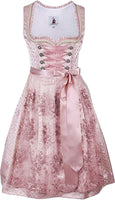 1 x RAW Customer Returns TrendiMax traditional ladies dirndl midi dirndl dress for Oktoberfest with lace apron, pink, 42 - RRP €119.99