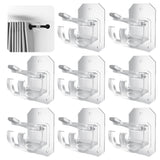 13 x Brand New 8 PCS Upgraded Curtain Rod Brackets No Drilling, Curtain Rod Holders No Drilling, Adjustable Curtain Hangers for Rods Less Than 4cm Diameter Transparent  - RRP €235.82