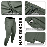 1 x RAW Customer Returns BROKIG Men s Lightweight Joggers Gym Slim Fit Long Sweatpants with Pockets Army Green S - RRP €36.25