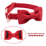 5 x Brand New DOGWONG Dog Collar with Removable Bow Tie, Red Pet Collar Dog Bow Tie Gift for Girl or Boy Dogs, Comfortable Adjustable Dog Collar for Small Medium Dogs - RRP €95.1